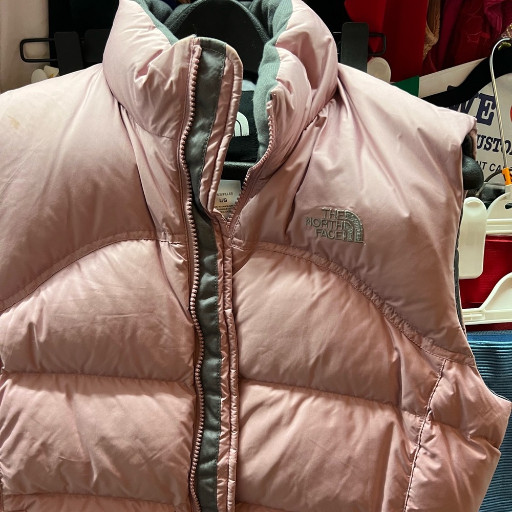 Girls Large Pink North Face Vest